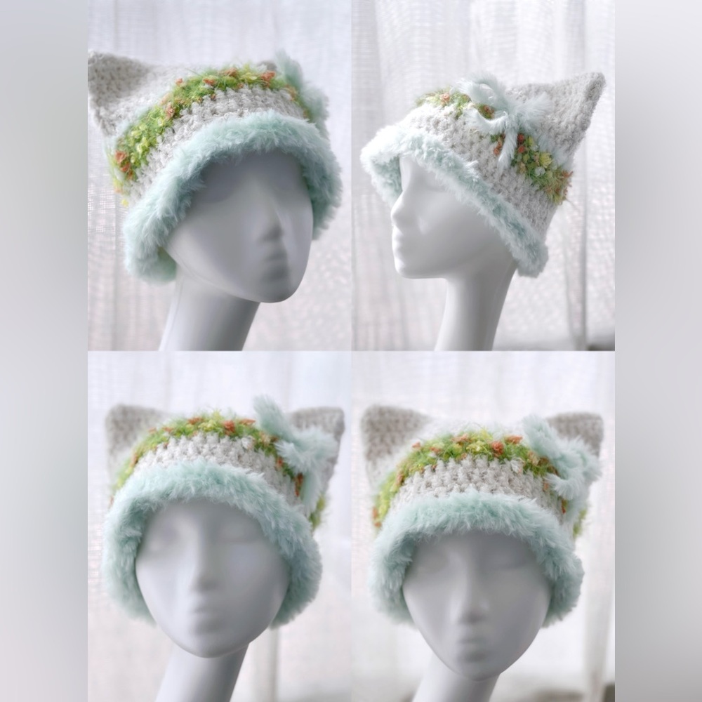 Handmade Fuzzy Cat Ear Hat